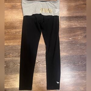 PINK VS foldover grey foldover waistband leggings